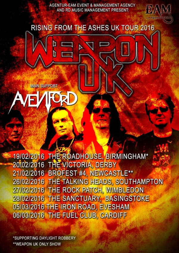 Weapon UK Announce a UK Tour for 2016